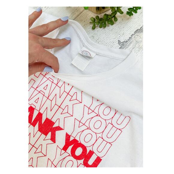 Vintage 90’s Thank You Single Stitch Graphic Tee small - Picture 4 of 6